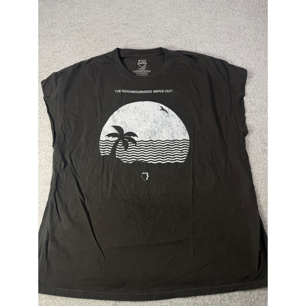 The Neighbourhood Wiped Out Album Graphic T-Shirt Black Cut Off Sleeveless XL